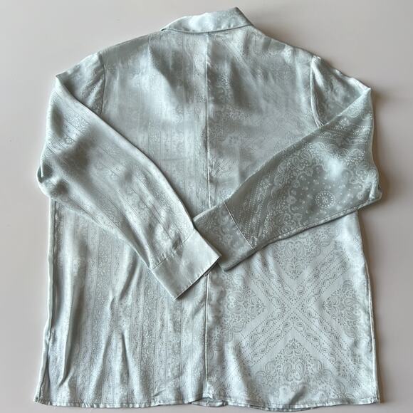 Revolve - Tell Your Friends Long Sleeve Shirt in Yvette Print 100% Silk Size M - Picture 3 of 7